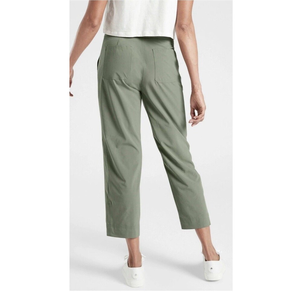 Athleta Tribeca Utility Crop Pants Womens 4 Laurel Olive High Rise - Picture 2 of 16
